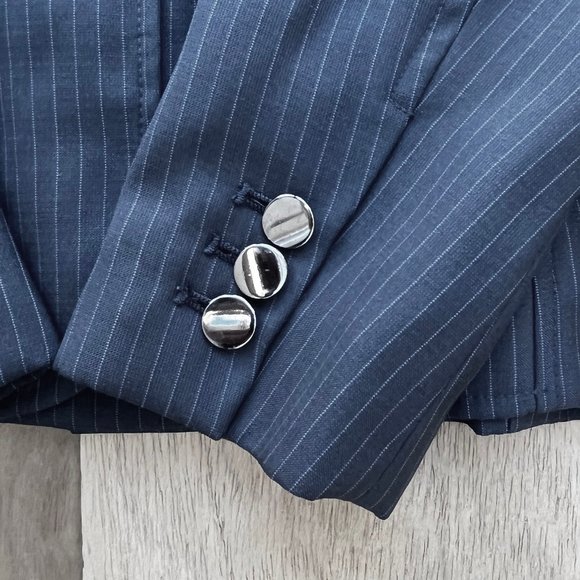 SIGNATURE BY LARRY LEVINE Women’s Gray Blue Long Sleeve Lined Blazer Jacket 2P - Picture 3 of 11